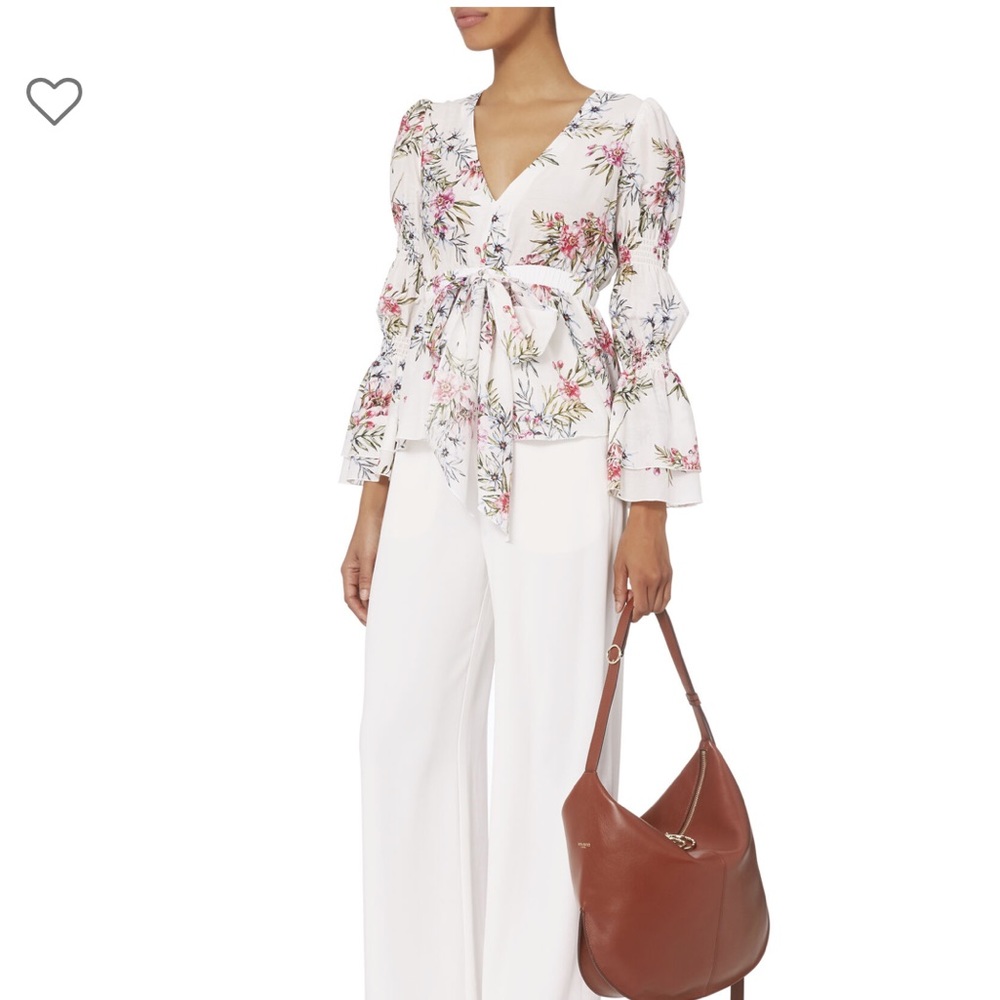 INTERMIX Rochelle Floral V-Neck Top